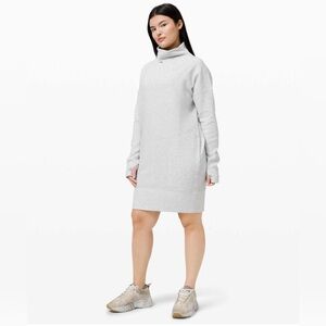 Lululemon A Call for Cozy Gray Funnel Neck Textured Dress Size 6